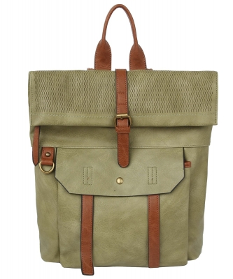 Fashion Buckle Flap Backpack CJF080 SAGE